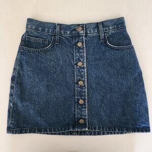 Wilfred Free Denim Button Front Mini Skirt